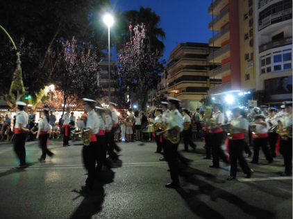 One of Marbella´s brass bands that formed part of the Virgen del Carmen final processions.